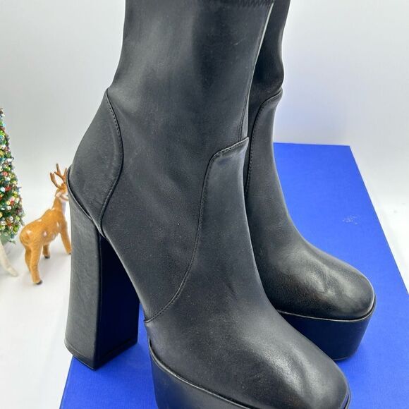 Women’s Stuart Weitzman stretch platform sky, high booties size 10 made Spain - Picture 13 of 14
